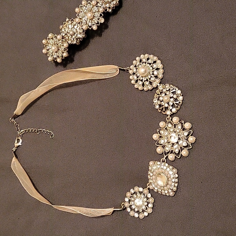 David's Bridal necklace and matching bracelet